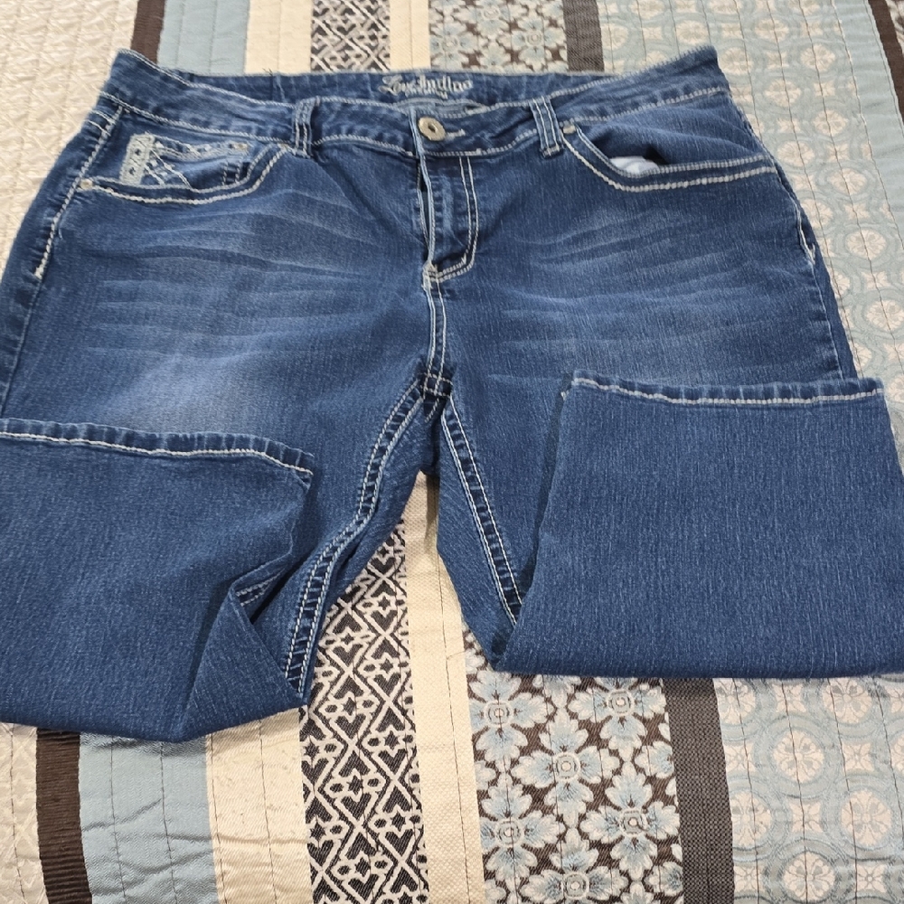 Blue Denim Capri Jeans